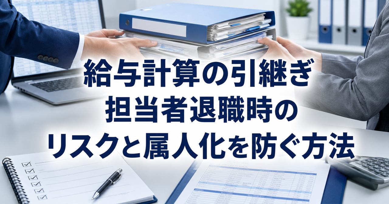 給与計算の引継ぎ｜担当者退職時のリスクと属人化を防ぐ方法