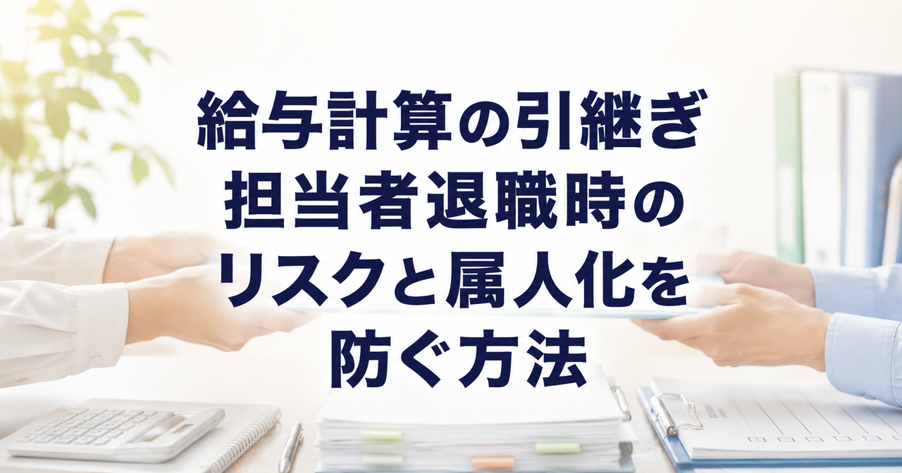 給与計算の引継ぎ｜担当者退職時のリスクと属人化を防ぐ方法