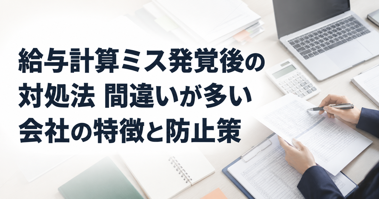給与計算ミス発覚後の対処法｜間違いが多い会社の特徴と防止策
